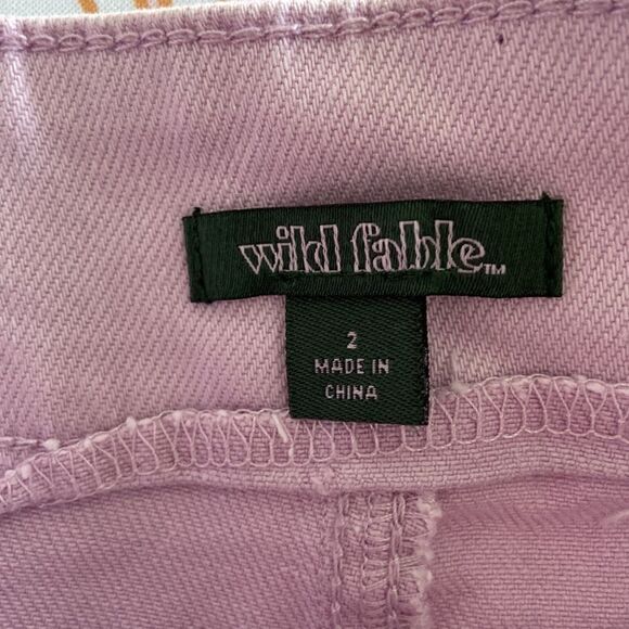 Wild Fable Bermuda Jean Shorts Super High Rise Pleated Light Purple 02 Relax Fit - Picture 5 of 13
